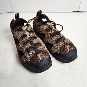 Lands’ End Women's Hiking Shoes Size 9.5D Floral Camo Brown Sport Water Shoes